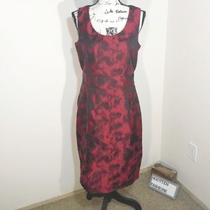 Banana Republic Red Black Leopard Print Dress 10